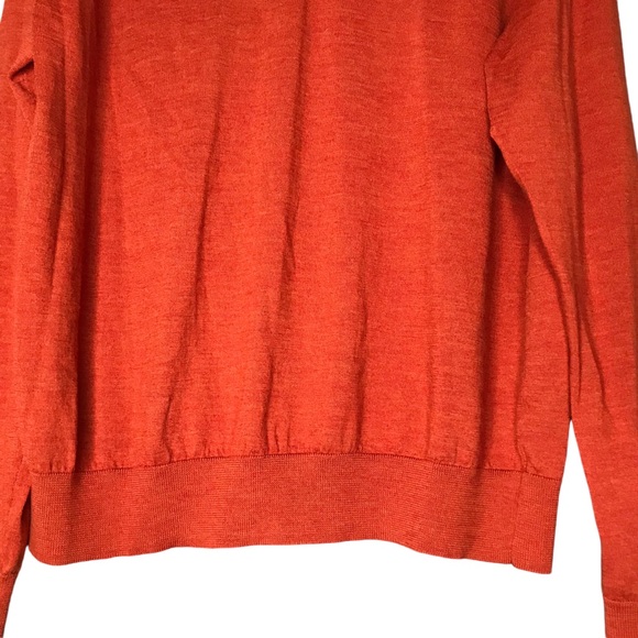 Polo Ralph Lauren Wool V-Neck Sweater Pullover Orange Lightweight Custom Fit XL - Picture 5 of 10